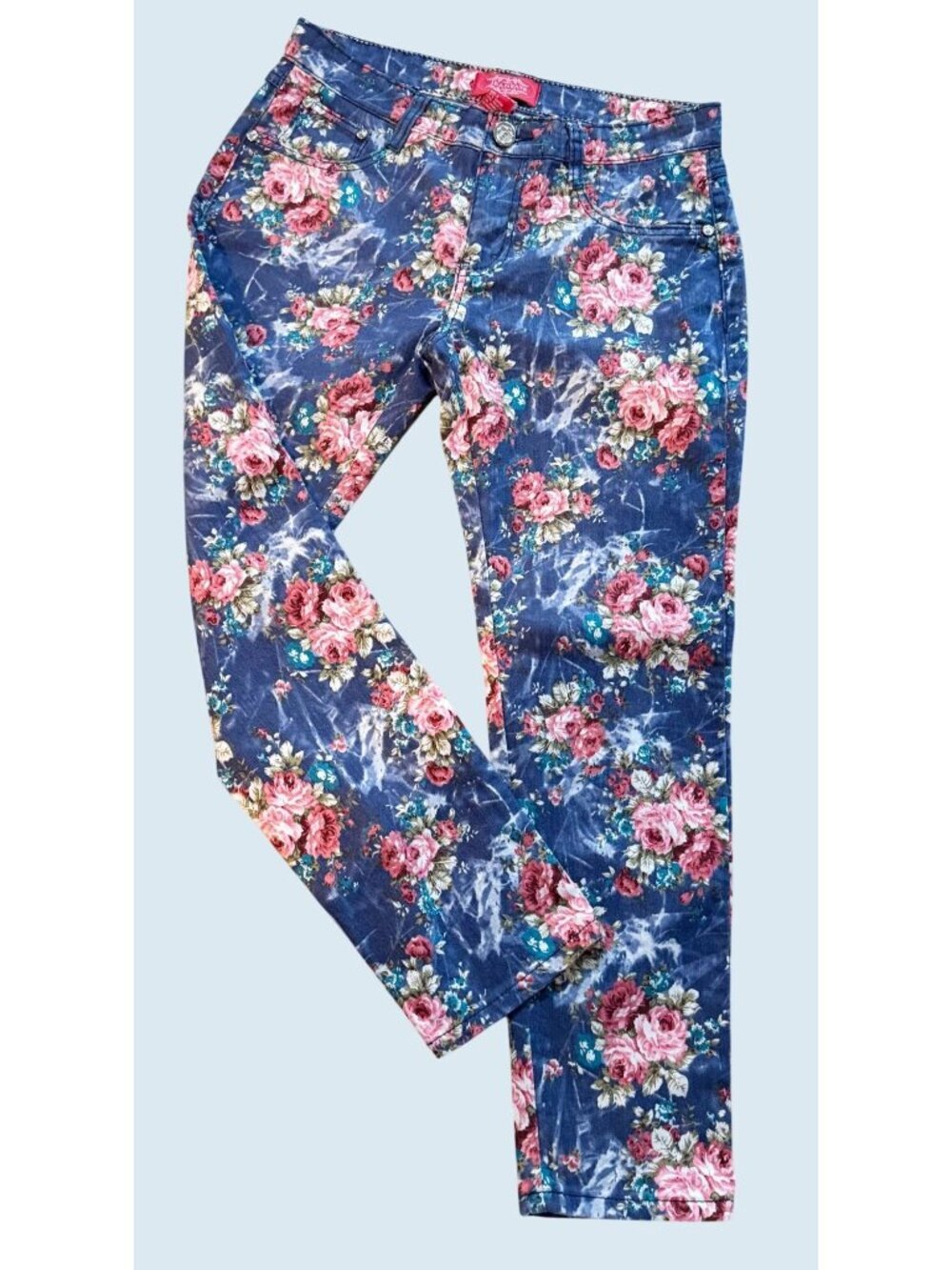 Vintage JEANBAY Floral Mid Rise Straight Leg 1990s Jeans Size 28